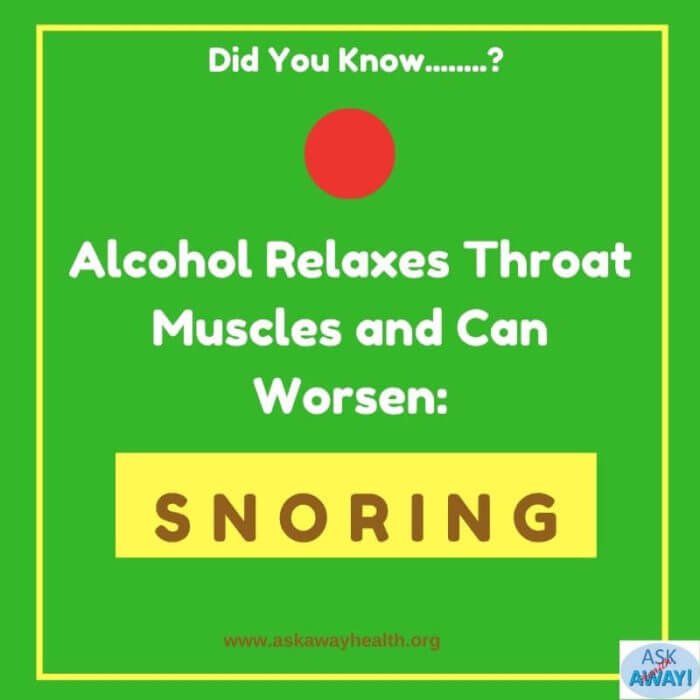 Cutting down alcohol helps prevent snoring