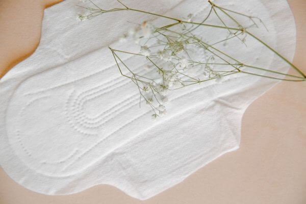 A dry sanitary towel during missed periods