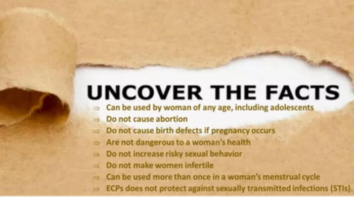 Figure addressing common myths of Emergency Contraception