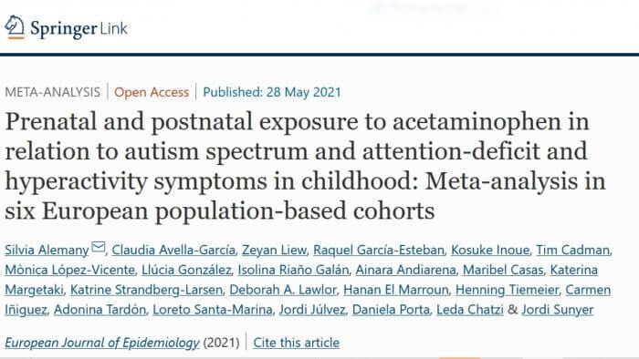Paracetamol During Pregnancy European Study Title