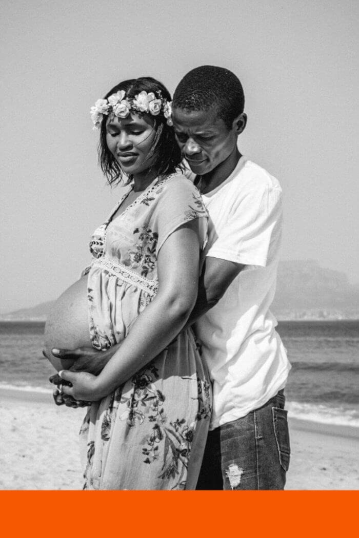 Pregnant Couple embracing