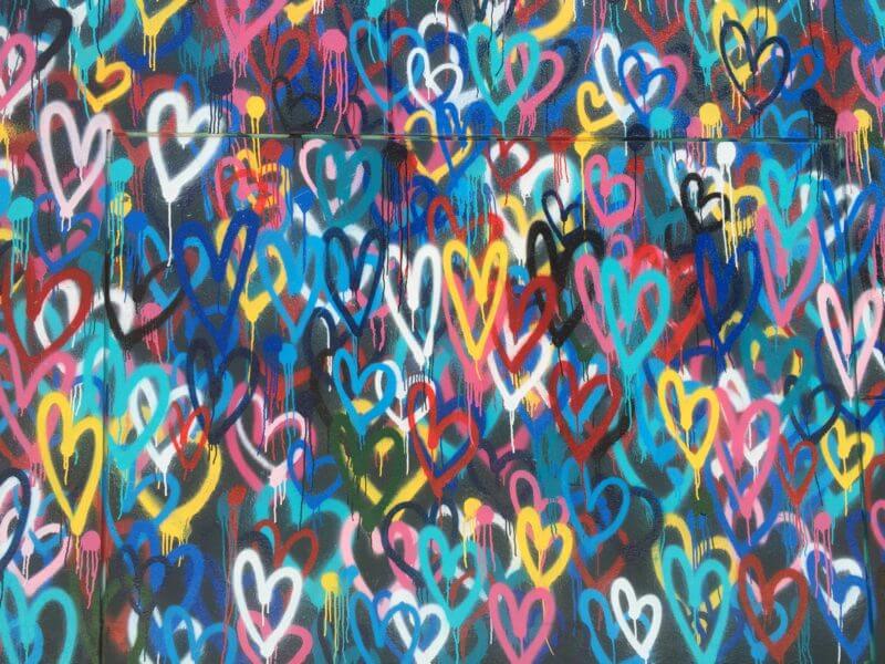 Picture of handrawn hearts of several colours - Cure for Sickle Cell Anaemia 2020
